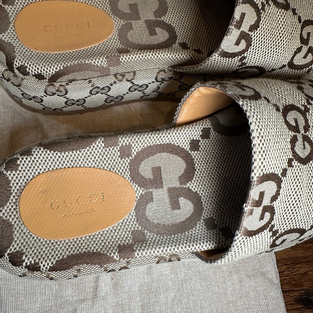 Gucci Monogram Slide Sandals - image 6